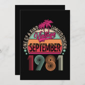 Invitation 40 Ans Vintage Sep 1981 40e Anniversaire (Devant / Derrière)