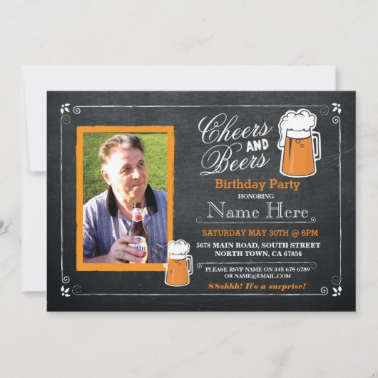 Invitation 40 de photo de bière de fête (Devant)