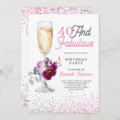 Invitation 40 Et Fabuleuse fête d'anniversaire (Devant / Derrière)