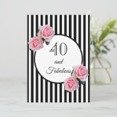 Invitation 40 et fabuleuse fête d'anniversaire glam noir blan (Debout devant)