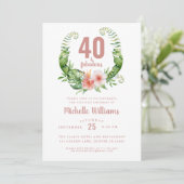 Invitation 40 et fabuleux blush rose 40e anniversaire (Debout devant)