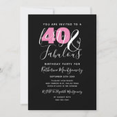 Invitation 40 Et fabuleux Elégant 40ème Anniversaire (Devant)