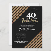 Invitation 40 et fabuleux Elegant Gold Parties scintillant 40 (Devant)