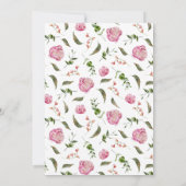 Invitation 40 et fabuleux fête d'anniversaire rose floral (Dos)