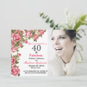 Invitation 40 et fabuleux floral | 40e anniversaire Invitatio (Debout devant)
