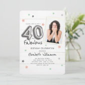 Invitation 40 et fabuleux Foil Balloon Stars Photo Anniversai (Debout devant)