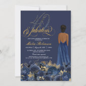 Invitation 40 et fabuleux Formal Elegant Sapphire Anniversair (Devant)