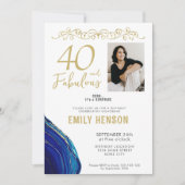 Invitation 40 et fabuleux ornement d'or 40e anniversaire Phot (Devant)