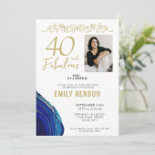 Invitation 40 et fabuleux ornement d'or 40e anniversaire Phot (Debout devant)