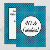 Invitation 40 et fabuleux Pois rétro (Devant / Derrière)