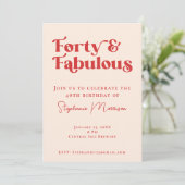 Invitation 40 et fabuleux Red Bold Typographie Anniversaire (Debout devant)