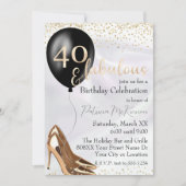 Invitation 40 et fabuleux talons d'or haut (Devant)
