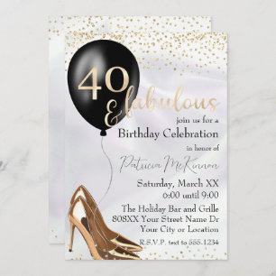 Invitation 40 et fabuleux talons d'or haut