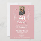 Invitation 40 et Fabulous Foliage rose photo 40e anniversaire (Devant)