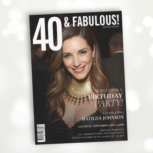 Invitation 40 et Fabulous Magazine Couverture 40e anniversair