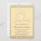 Invitation 40 et Fabulous Modern Gold Parties scintillant (Devant)