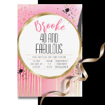 Invitation 40 et Fabulous rose noir Abstrait 40e anniversaire<br><div class="desc">Vous cherchez un look rétro pour la grande fête du 40e anniversaire? Quelque chose qui va ajouter beaucoup de plaisir à la célébration? Vous pouvez ajouter un message personnel et son nom aussi !</div>