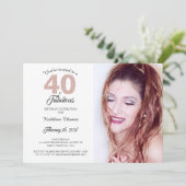 Invitation 40 Fabuleux 40e anniversaire de fête Photo Invitat (Debout devant)