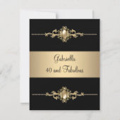Invitation 40 & Fabuleux Black Coffee Trim Anniversaire (Devant)