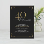Invitation 40 & Fabuleux Black & Gold Calligraphy Anniversair (Debout devant)