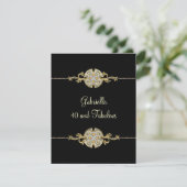 Invitation 40 & Fabuleux Black Gold Jewel Trim Anniversaire (Debout devant)