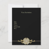 Invitation 40 & Fabuleux Black Gold Jewel Trim Anniversaire (Dos)
