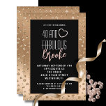 Invitation 40 Fabuleux Blush Pink Gold Sparkle anniversaire<br><div class="desc">Besoin d'une invitation simple et fabuleuse pour la grande fête du 40e anniversaire ? Quelque chose qui ajoutera éclat et élégance à vos autres décorations fabuleuses? Vous pouvez ajouter un message personnel et son nom aussi !</div>