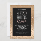 Invitation 40 Fabuleux Blush Pink Gold Sparkle anniversaire (Devant)