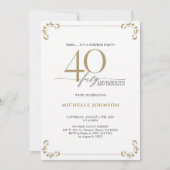Invitation 40 & Fabuleux Calligraphie Noir Or (Devant)