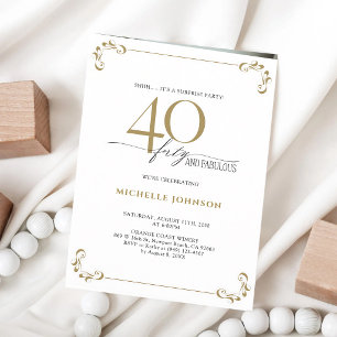 Invitation 40 & Fabuleux Calligraphie Noir Or