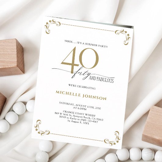Invitation 40 & Fabuleux Calligraphie Noir Or