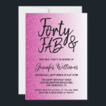 Invitation 40 Fabuleux Hot Pink Parties scintillant 40e anniv<br><div class="desc">Célébrez vos 40 ans avec ce design élégant de 40e anniversaire sur une parties scintillant rose chaud ombre arrière - plan, une invitation chic de 40e anniversaire que vous pouvez simplement personnaliser et envoyer pour votre fête de quarantième anniversaire. Les mots quarante et fab sont définis à l'aide d'un script...</div>