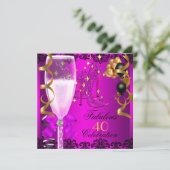 Invitation 40 Fabuleux Pink Black Gold 40e Champagne Party (Debout devant)