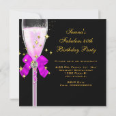 Invitation 40 & Fabuleux Pink Purple Gold Chaussures d'annive (Dos)