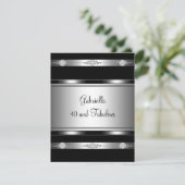 Invitation 40 & Fabulous Black Silver Trim fête d'anniversair (Debout devant)