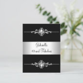 Invitation 40 & Fabulous Black Silver Trim fête d'anniversair (Debout devant)