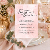 Invitation 40 & Fabulous Blush Aquarelle 40e Anniversaire