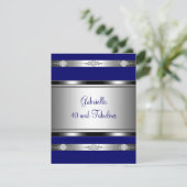 Invitation 40 & Fabulous Dark Blue Silver Trim Anniversaire f (Debout devant)