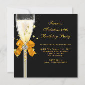 Invitation 40 & Fabulous Gold Black Chaussures d'anniversaire (Dos)