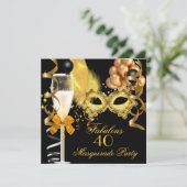 Invitation 40 & Fabulous Gold Black Masquerade Party (Debout devant)