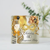 Invitation 40 & Fabulous Gold Cream Black Masquerade Party (Debout devant)