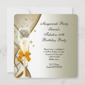 Invitation 40 & Fabulous Gold Cream Black Masquerade Party (Dos)