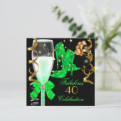 Invitation 40 & Fabulous Lime Green Gold Chaussures d'anniver (Debout devant)