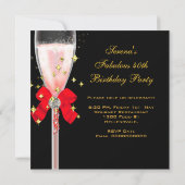 Invitation 40 & Fabulous Red Black Gold fête d'anniversaire (Dos)