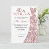 Invitation 40 & Fabulous Rose Gold robe 40e fête d'anniversai (Debout devant)