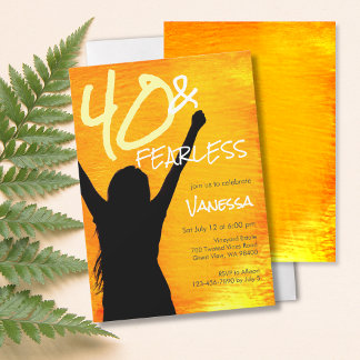 Invitation 40 Fearless Woman Silhouette Gold 40e anniversaire