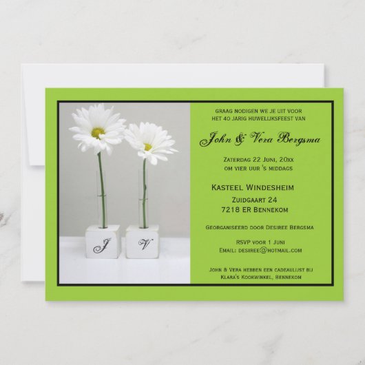 Invitation 40 Jarig marital (Devant)