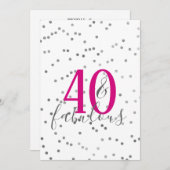 Invitation 40 moderne et fabuleux concours d'anniversaire (Devant / Derrière)