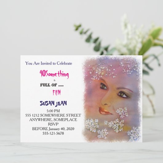 Invitation 40 QUELQUE CHOSE & Plein de plaisir Belle invitati (Debout devant)