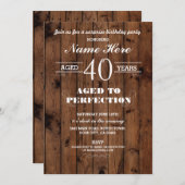 Invitation 40E 50e 60e TOUT ÂGE ANNIVERSAIRE FÊTE DE BOIS INV (Devant / Derrière)